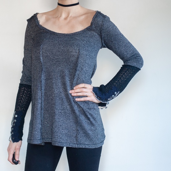 Free People Tops - FREE PEOPLE fly far away crochet cuff tunic